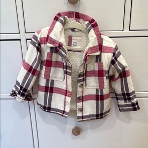 Plaid Sherpa-Lined Jacket